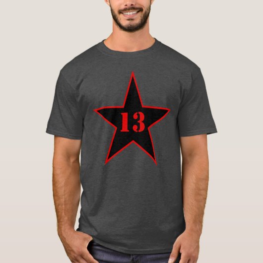 Mein Glücksstern - Nummer 13 - v2 (schwarz) T-Shirt (Vorderseite)
