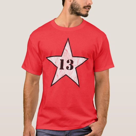 Mein Glücksstern - Nummer 13 - v2 (vint. weiß) T-Shirt (Vorderseite)