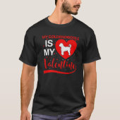 Mein Goldendoodle ist mein Valentiner Funny Golden T-Shirt (Vorderseite)