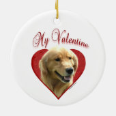 Mein Goldener Retriever Valentine Keramik Ornament (Hinten)