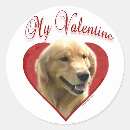 Mein Goldener Retriever Valentine Runder Aufkleber (Vorderseite)