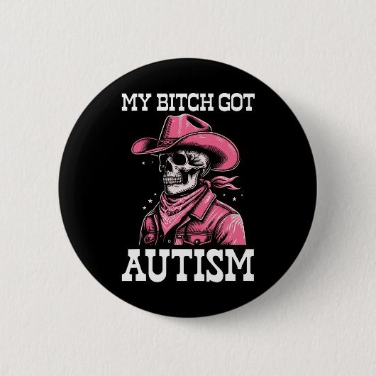 Mein Got Autismus Funny Skeleton Meme Autistic Button (Vorderseite)