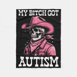 Mein Got Autismus Funny Skeleton Meme Autistic Fleecedecke
