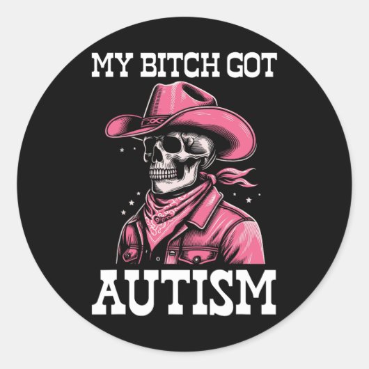 Mein Got Autismus Funny Skeleton Meme Autistic Runder Aufkleber (Vorderseite)