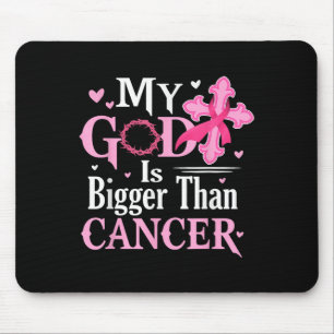 Mein Gott ist größer als Krebs Brustkrebs Bewussts Mousepad
