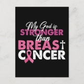 Mein Gott ist stärker als Brustkrebs Christlich Postkarte (Vorderseite)