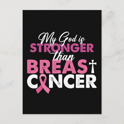 Mein Gott ist stärker als Brustkrebs Christlich Postkarte (Vorderseite)