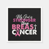 Mein Gott ist stärker als Brustkrebs Christlich Serviette (Vorderseite)