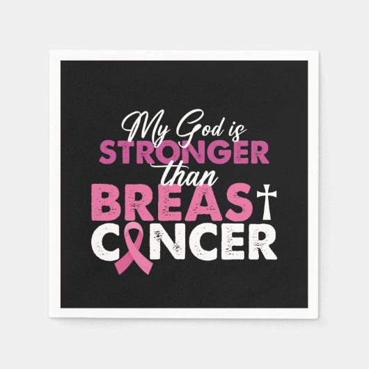 Mein Gott ist stärker als Brustkrebs Christlich Serviette (Vorderseite)