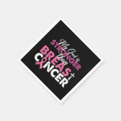 Mein Gott ist stärker als Brustkrebs Christlich Serviette (Ecke)