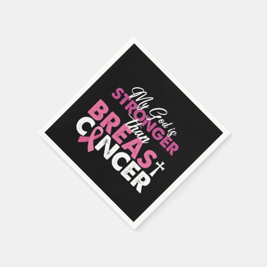 Mein Gott ist stärker als Brustkrebs Christlich Serviette (Ecke)