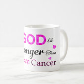 Mein Gott ist stärker als Brustkrebs Kaffeetasse (VorderseiteRechts)