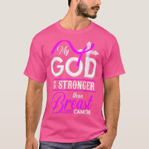 Mein Gott ist stärker als Brustkrebs Kreuz Rosa R T-Shirt