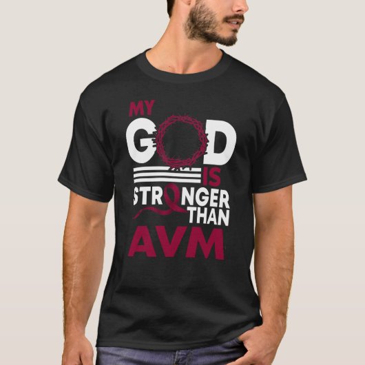 Mein Gott ist stärker als das AVM-Bewusstseinsband T-Shirt (Vorderseite)
