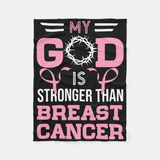 Mein Gott ist stärker als das Brustkrebs-Bewusstse Fleecedecke (Vorderseite)