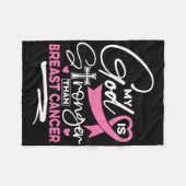 Mein Gott ist stärker als das Brustkrebs-Bewusstse Fleecedecke (Vorderseite (Horizontal))