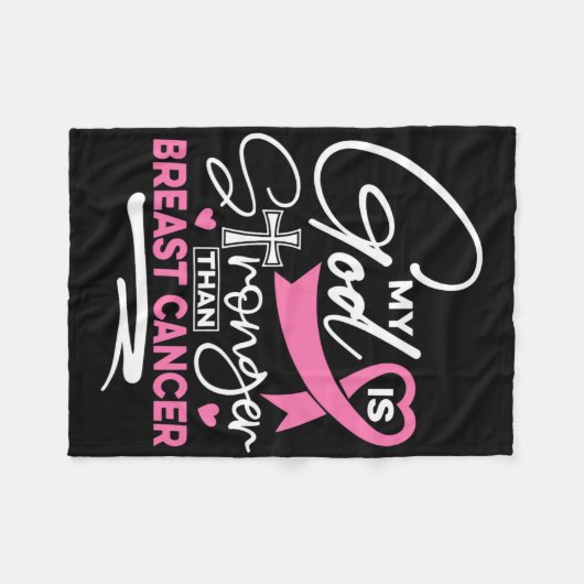 Mein Gott ist stärker als das Brustkrebs-Bewusstse Fleecedecke (Vorderseite (Horizontal))