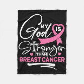 Mein Gott ist stärker als das Brustkrebs-Bewusstse Fleecedecke (Vorderseite)