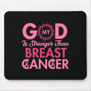 Mein Gott ist stärker als das Brustkrebs-Bewusstse Mousepad