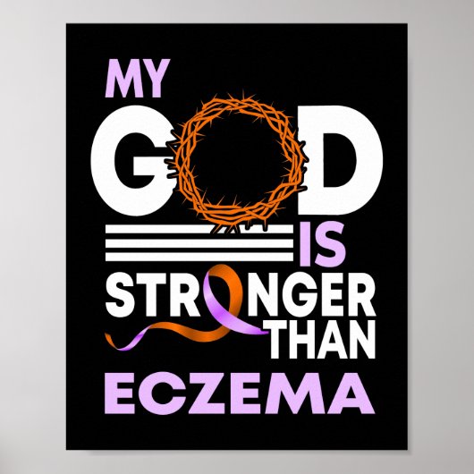 Mein Gott ist stärker als das Ekzema Awareness Rib Poster (Vorne)