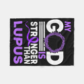 Mein Gott ist stärker als das Lupus Awareness Ribb Fleecedecke (Vorderseite (Horizontal))