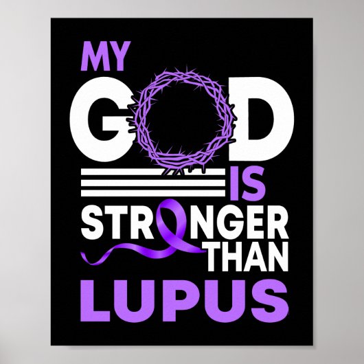 Mein Gott ist stärker als das Lupus Awareness Ribb Poster (Vorne)