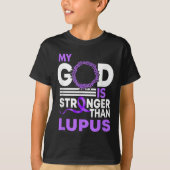 Mein Gott ist stärker als das Lupus Awareness Ribb T-Shirt (Vorderseite)