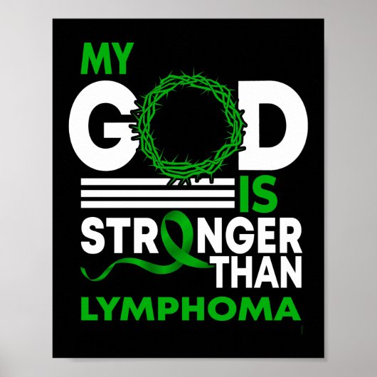 Mein Gott ist stärker als das Lymphom-Bewusstseins Poster (Vorne)