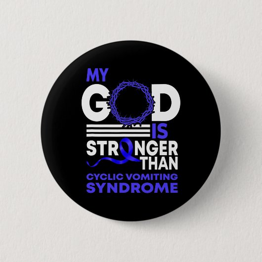 Mein Gott ist stärker als das zyklische Erbrechen- Button (Vorderseite)