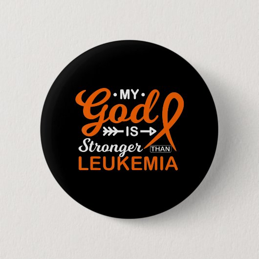 Mein Gott ist stärker als der Leukämiewarner Button (Vorderseite)