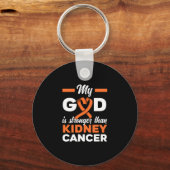 Mein Gott ist stärker als der Nierenkrebs-Krieger Schlüsselanhänger (Rückseite)