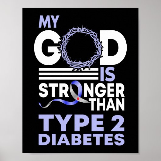 Mein Gott ist stärker als Diabetes Typ 2 Poster (Vorne)