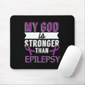 Mein Gott ist stärker als Epilepsie-Bewusstsein Mo Mousepad (Mit Mouse)