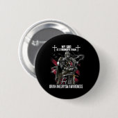 Mein Gott ist stärker als Hirnaneurysma-Bewusstsei Button (Vorne & Hinten)