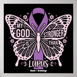 Mein Gott ist stärker als Lupus - Glaube basierter Poster