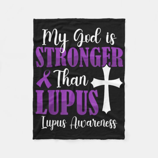 Mein Gott ist stärker als Lupus Lila Ribbon Lupus Fleecedecke (Vorderseite)