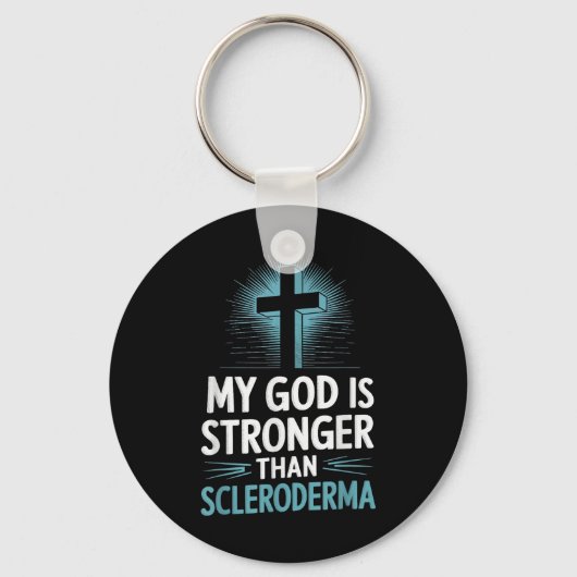 Mein Gott ist stärker als Skleroderma Schlüsselanhänger (Vorderseite)