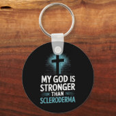 Mein Gott ist stärker als Skleroderma Schlüsselanhänger (Vorderseite)