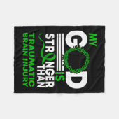 Mein Gott ist stärker als traumatische Gehirnverle Fleecedecke (Vorderseite (Horizontal))