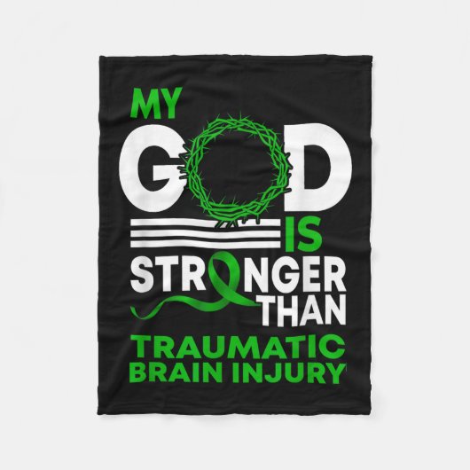 Mein Gott ist stärker als traumatische Gehirnverle Fleecedecke (Vorderseite)