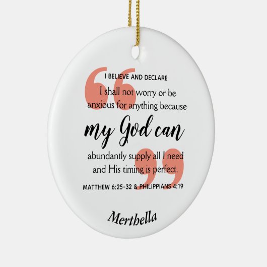 MEIN GOTT KANN Christliches Gebet Keramik Ornament (Rechts)