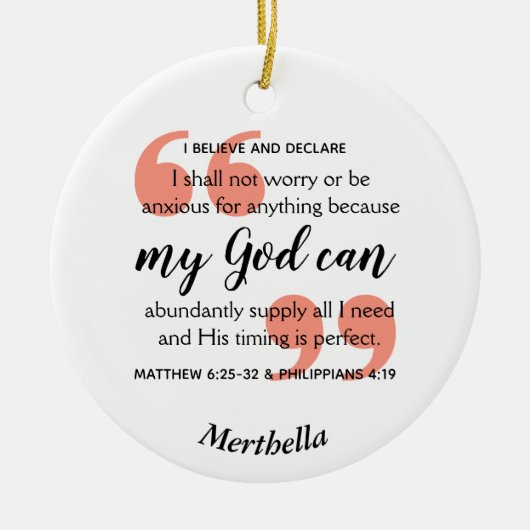 MEIN GOTT KANN Christliches Gebet Keramik Ornament (Vorne)