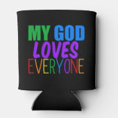 Mein Gott Liebe jedem einen schönen Regenbogen Dosenkühler (Rückseite)