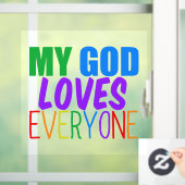 Mein Gott Liebe jedem einen schönen Regenbogen Fensteraufkleber (Zuhause)