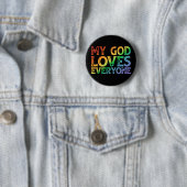 Mein Gott Liebe Jeder (Regenbogen, rau) Button (Beispiel)