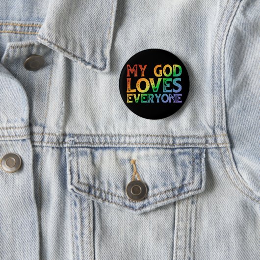 Mein Gott Liebe Jeder (Regenbogen, rau) Button (Beispiel)