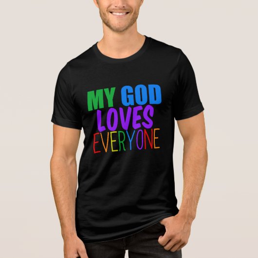 Mein Gott Lieben Jeder LGBTQ Christlich Tri-Blend Shirt (Vorderseite)