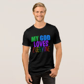 Mein Gott Lieben Jeder LGBTQ Christlich Tri-Blend Shirt (Vorderseite voll)