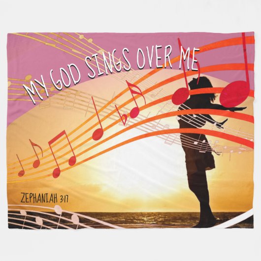 MEIN GOTT SIND ÜBER MIR Christlich Fleecedecke (Vorderseite (Horizontal))