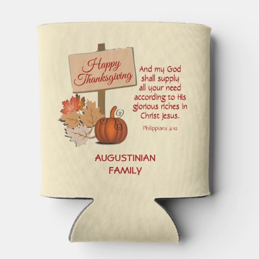 Mein Gott wird versorgen | GLÜCKLICH DANKSGIVING Dosenkühler (Rückseite)